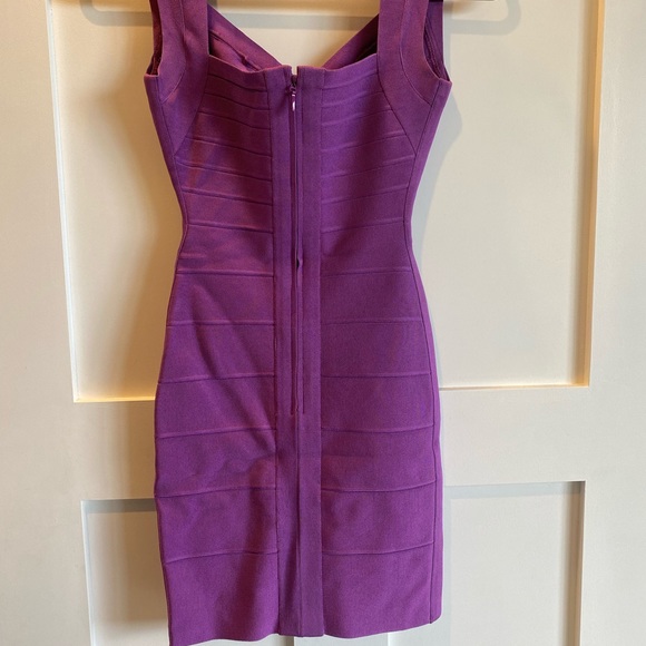 Herve Leger Mini Magenta Dress Small - Picture 2 of 3